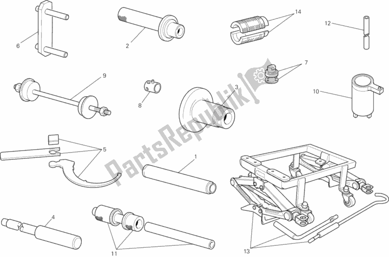 Tutte le parti per il 01b - Strumenti Di Servizio Per Officina del Ducati Diavel Thailand 1200 2014